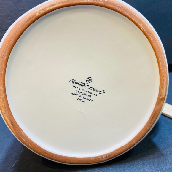 Hearth & Hand Striped Pitcher-orange/cream Stoneware Magnolia Target 5.5” Unused - Picture 6 of 7